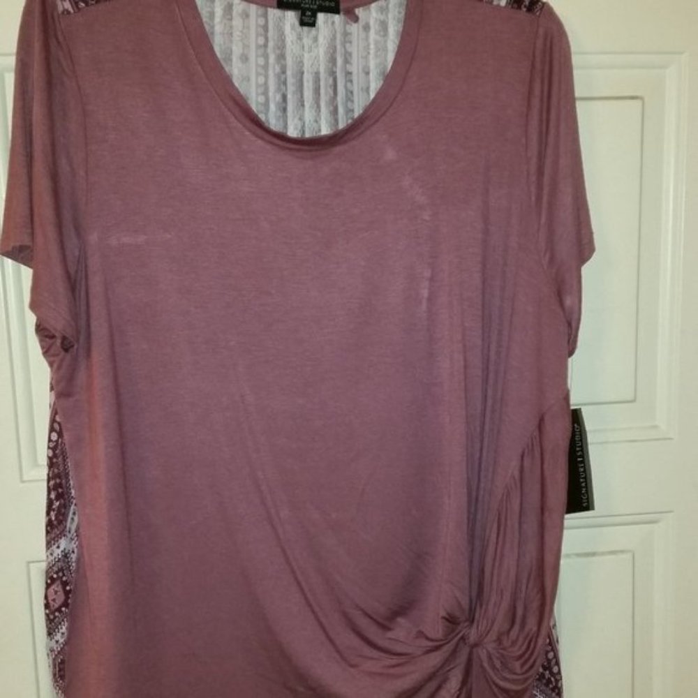 Women's Signature Studio Mauve Plus Size Blouse 2X